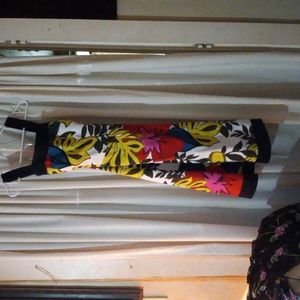 Madison Leigh floral print dress Sz.14 97%cotton 3%spandex thick black straps